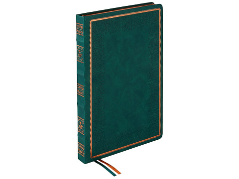 Ежедневник недатированный А4 Royal, зеленый с бронзовым срезом - рис 3.