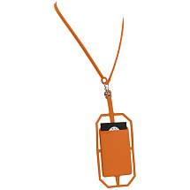 Картхолдер RFID со шнурком, оранжевый