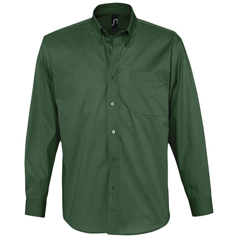Рубашка мужская с длинным рукавом Bel Air, темно-зеленая - рис 2.