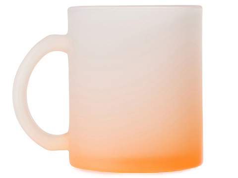 Стеклянная матовая кружка Омбре с градиентом для сублимации, оранжевый - рис 3.