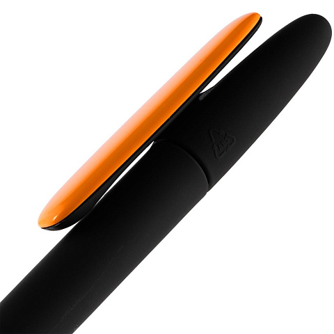 Ручка шариковая Prodir DS5 TRR-P Soft Touch, черная с оранжевым - рис 6.