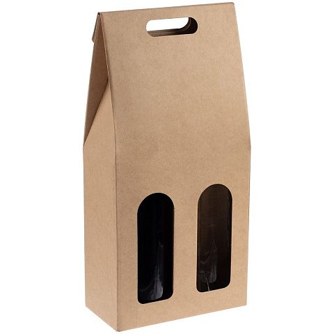Коробка для двух бутылок Vinci Duo, крафт - рис 3.
