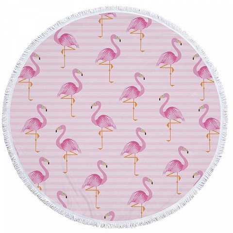 Пляжное покрывало Розовый фламинго - рис 3.