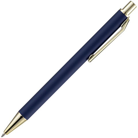 Ручка шариковая Lobby Soft Touch Gold, синяя - рис 4.