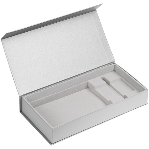 Коробка Planning с ложементом под набор с планингом, ежедневником и ручкой, серебристая - рис 2.