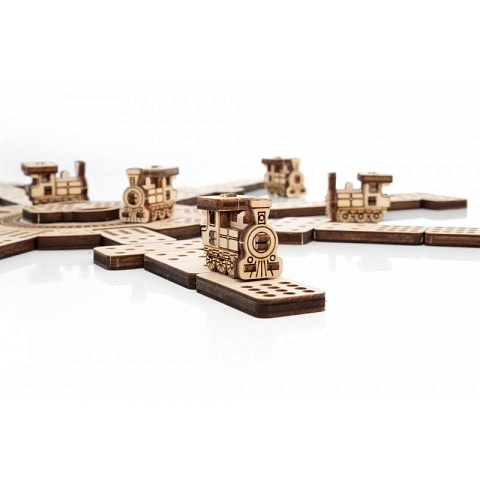 3D деревянная головоломка настольная игра Домино Мексиканский поезд - рис 6.