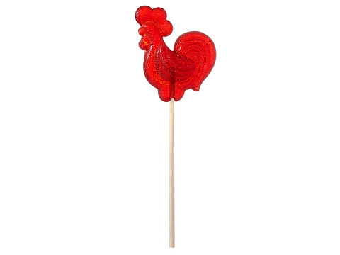 Леденец Петушок, красный со вкусом клубники, 21 гр.