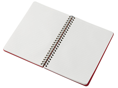 Блокнот А5 Dante из искусственной кожи на спирали, темно-красный - рис 3.
