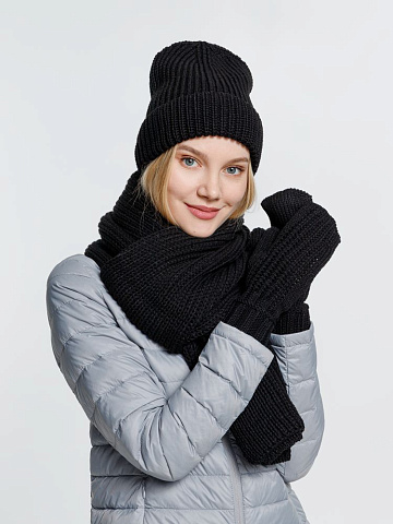 Набор Nordkyn Full Set с шарфом, черный - рис 3.