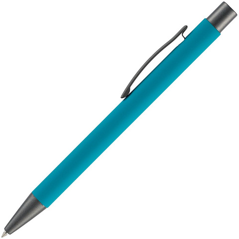 Ручка шариковая Atento Soft Touch, бирюзовая - рис 3.