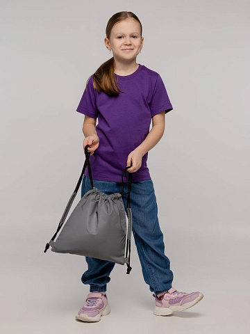 Детский рюкзак-мешок Manifest из светоотражающей ткани, серый - рис 8.