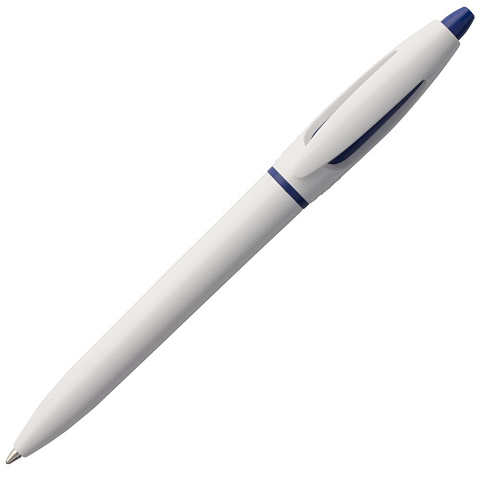 Ручка шариковая S! (Си), белая с темно-синим - рис 4.