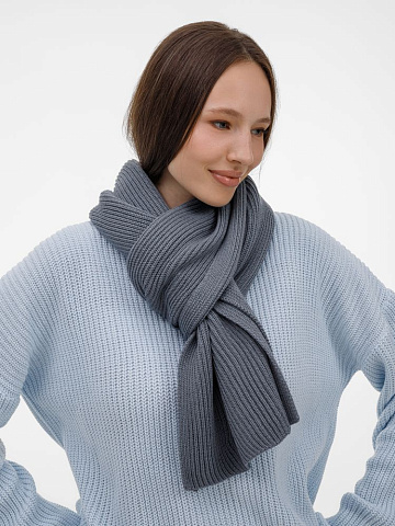 Шарф Nobilis Mono, серый (стальной) - рис 6.