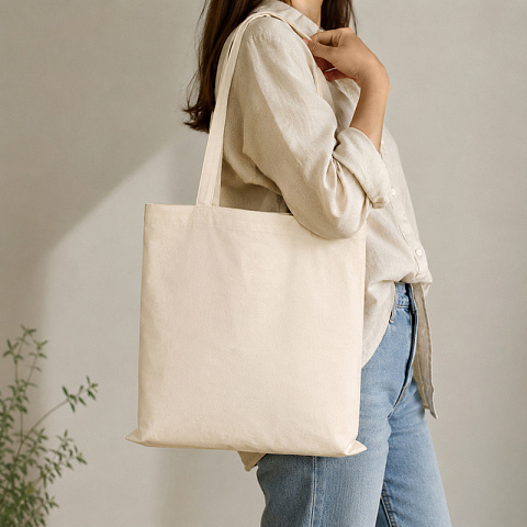 Cумка хозяйственная Bagsy middi 120 г/м², бежевый - рис 6.