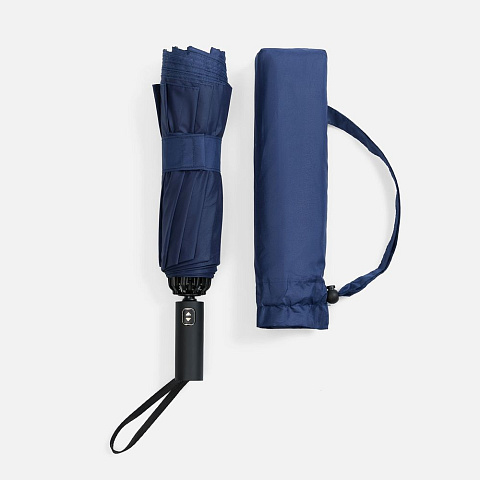 Зонт обратного сложения twoGether с двойным куполом, темно-синий - рис 6.