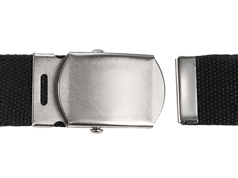 Ремень на пояс Canvas из ткани с металлической пряжкой, черный - рис 3.