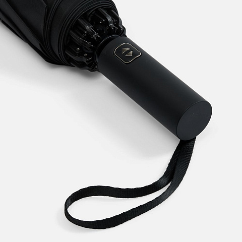 Зонт обратного сложения twoGether с двойным куполом, черный - рис 8.