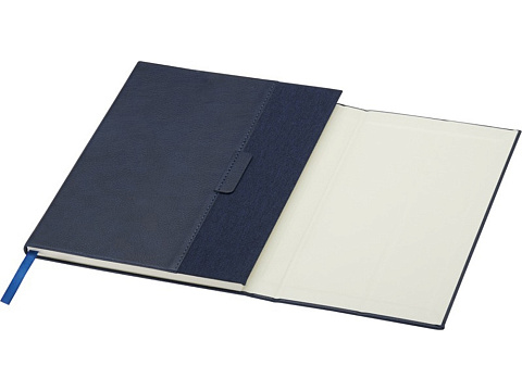 Блокнот Alejandra формата А5 с твердой обложкой из переработанной кожи - Синий - рис 4.