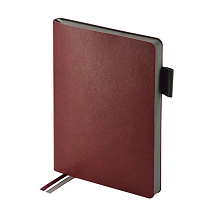 Ежедневник А5 датированный Boston 2026, бордовый с серым обрезом