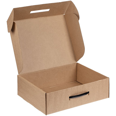 Коробка самосборная Light Case, крафт, с черной ручкой - рис 3.