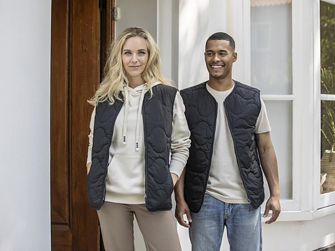 Quartz утепленный жилет унисекс из переработанного материала GRS - сплошной черный - рис 4.