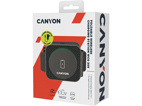 Беспроводное зарядное устройство 3 в 1 Canyon WS-305 (cns-wcs305), 15 Вт (Р) - рис 9.
