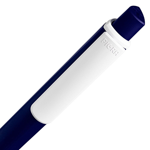 Ручка шариковая Pigra P02 Mat, темно-синяя с белым - рис 5.