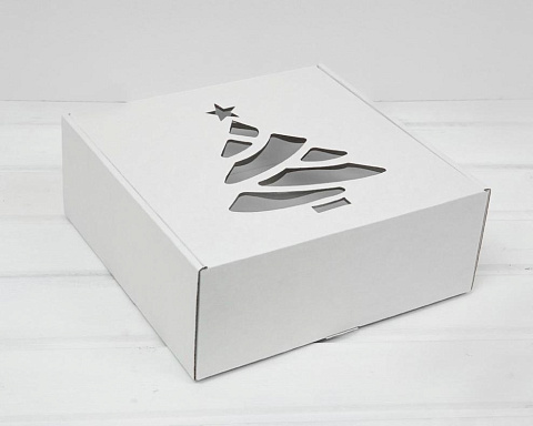 Подарочная коробка Елочка (25х25х10 см) - рис 2.