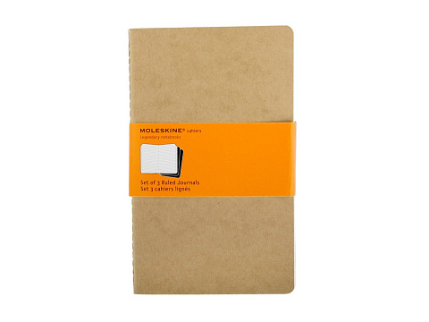 Записная книжка Moleskine Cahier (в линейку, 3 шт.), Large (13х21см), бежевый - рис 3.