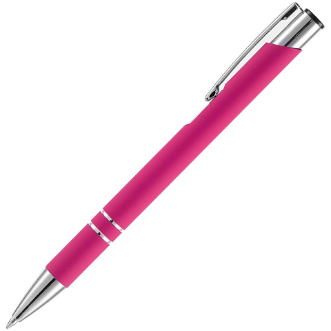 Ручка шариковая Keskus Soft Touch, розовая - рис 3.