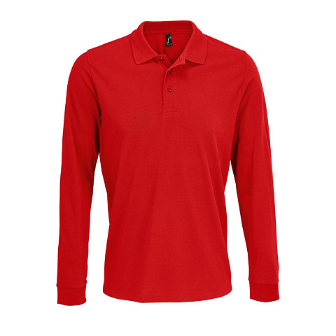 Рубашка поло с длинным рукавом Prime LSL, красная - рис 2.