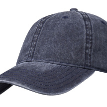Графтон 6-панельная промытая кепка, темно-синий