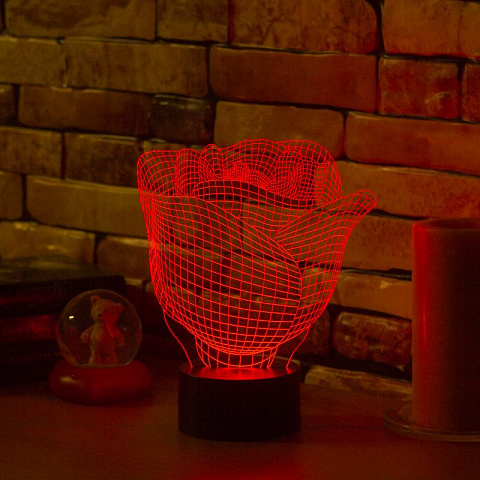 3D лампа Бутон розы - рис 7.