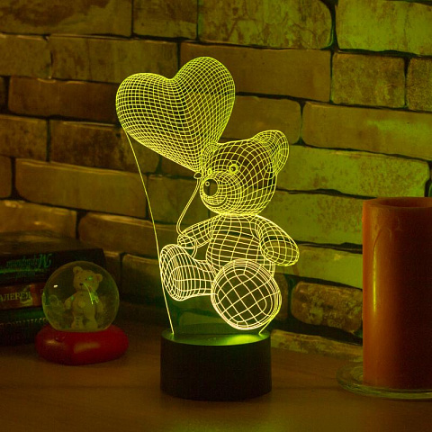 3D лампа Влюбленный медведь - рис 4.