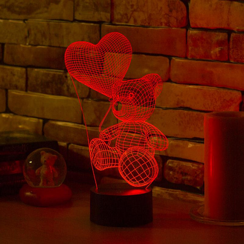 3D лампа Влюбленный медведь - рис 5.