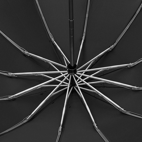 Зонт обратного сложения inLoop с ручкой-карабином, черный - рис 5.