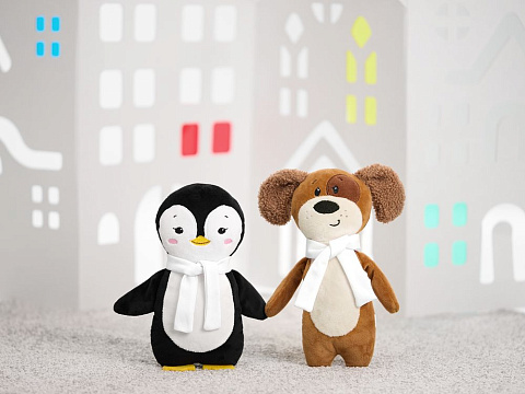 Мягкая игрушка Beastie Toys, пингвиненок с белым шарфом - рис 5.