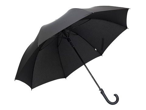 Зонт трость мужской TORBER, полуавтомат, черный, каркас файбергласс, эпонж, пластиковая ручка, диаметр 120 см - рис 3.