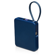 Внешний аккумулятор со встроенным кабелем USB-C Дэнси, 5000 мАч, темно-синий