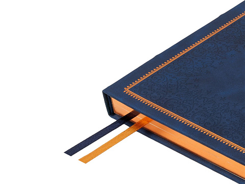 Ежедневник недатированный А4 Royal, синий с бронзовым срезом - рис 4.