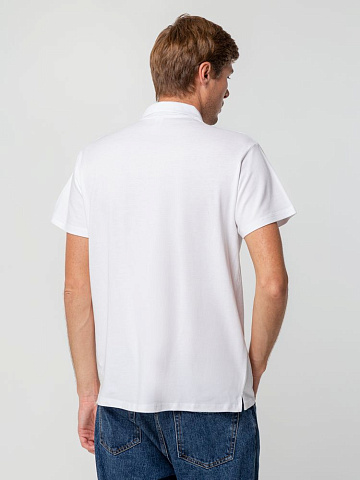Рубашка поло мужская Spring 210, белая - рис 7.