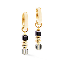 Серьги Hoop Black-Gold