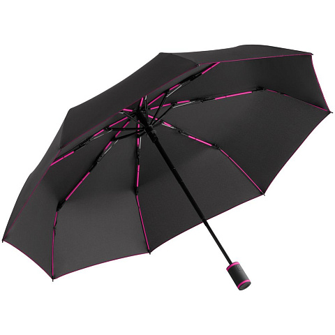 Зонт складной AOC Mini с цветными спицами, розовый - рис 2.