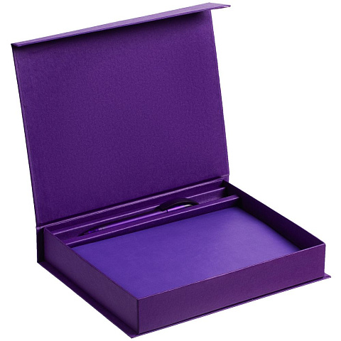 Коробка Duo под ежедневник и ручку, фиолетовая - рис 5.