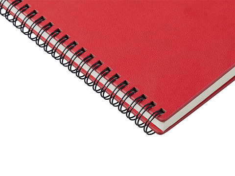 Блокнот А5 Dante из искусственной кожи на спирали, темно-красный - рис 2.