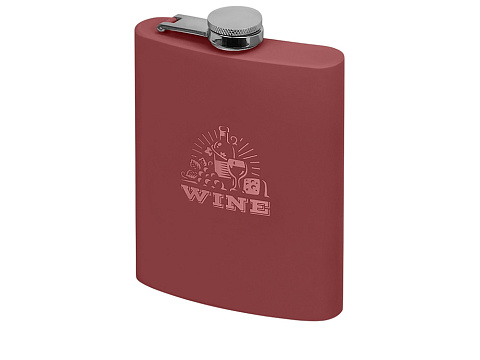 Фляжка 240 мл Remarque soft touch, 304 сталь, бургунди - рис 3.