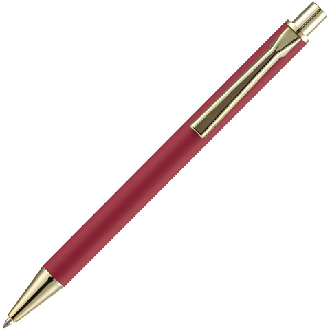 Ручка шариковая Lobby Soft Touch Gold, красная - рис 5.