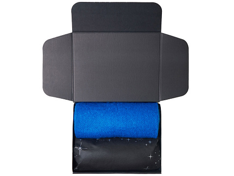 Подарочный набор с пледом, увлажнителем и попкорном, синий - рис 3.