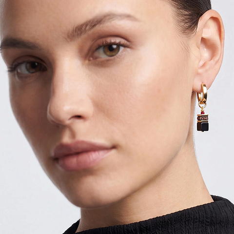 Серьги Hoop Black-Red - рис 3.