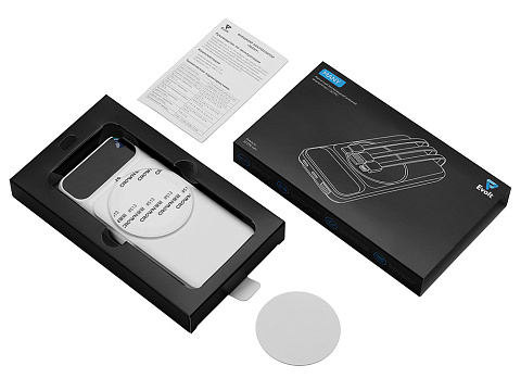 Магнитный беспроводной внешний аккумулятор со встроенными кабелями Мэни,быстаря зарядка, 10000 мАч, белый - рис 8.